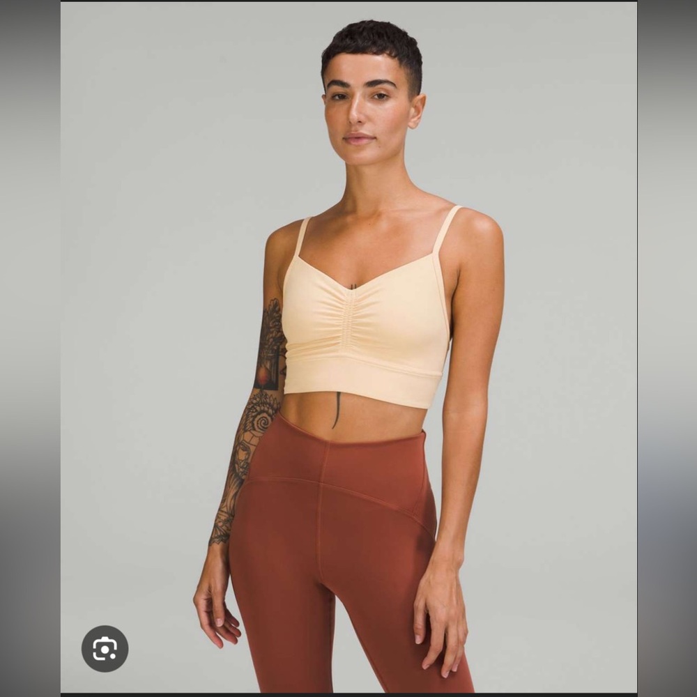 Lululemon Nulu Front gather yoga bra in Proscecco